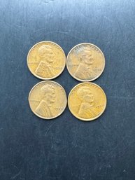 4 Wheat Pennies 1936, 1937, 1938, 1939