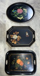 Lot Of 3 Vintage Huge HP Metal Serving Trays