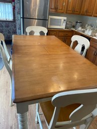 White And Wood Table And Chair Set