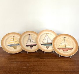 A Sunfish Class - Four Nautical Themed 8 Inch Plates