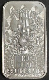 One Troy Ounce .999 Fine Silver Bar