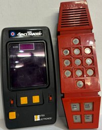 Vintage Handheld Space Invader & Merlin Games