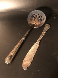2 Sterling Pieces - Beautiful Detailed Knife