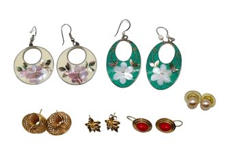 Vintage Alpaca And Enamel Inlay Earrings And More!