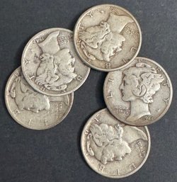 5 Mercury Dimes Miscellaneous Dates