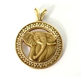 14K Gold Elephant Charm Pendant - 3.8 DWT