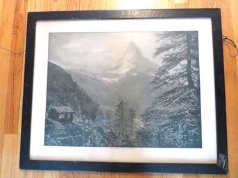 1912 Majesty Of The Matterhorn By G.P. Abraham NatGeo Photo Framed