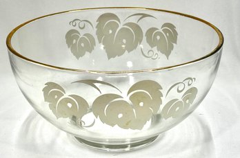 Vintage Grape Leaf Serving/punch Bowl By Anchor Hocking