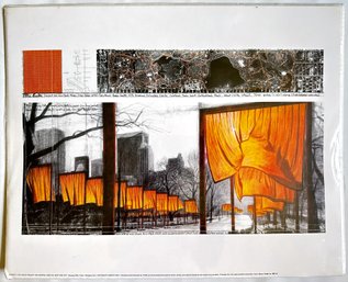 Christo & Jean-Claude The Gates Project For Central Park Poster, Unframed But In Protective Plastic