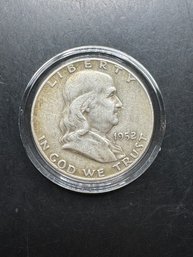 1952-D Silver Benjamin Franklin Half Dollar