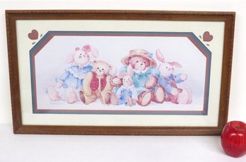 A Vintage Home Interiors Print By Well Listed Contemporary Artist Barbara Mock - Toy Teddy Bears