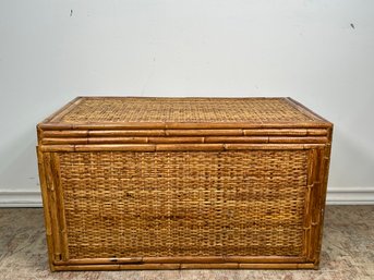 Vintage Asian Rattan Trunk From Bloomingdales