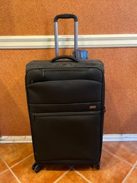 Jump Brand Black Nylon Rolling Suitcase With Original Tag - Combination Lock Made In Paris