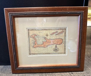 Antique Cayman Map In Wooden Frame  212 / WA(B)