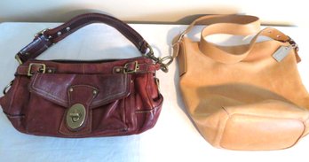 Pair Of Vintage Coach Leather Purses Bonnie Cashin