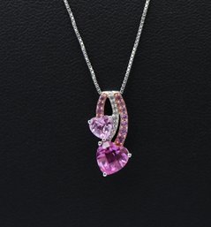 Multi Colored Sapphire Sterling Silver Necklace