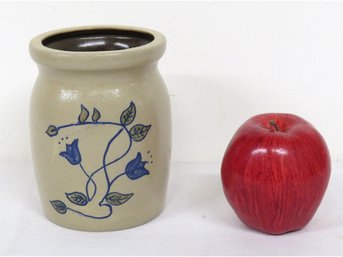 A Beaumont Brothers Pottery - Maine - Flowery Leaf Kitchen Counter Crock