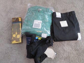 Assorted Mens Clothing Pants Suspenders Socks New In Packages