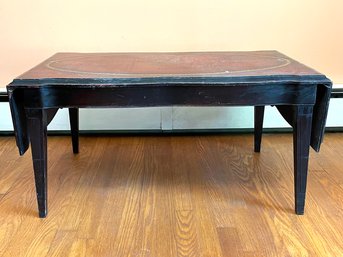 A Vintage Leather Top Drop Leaf Coffee Table, C. 1940's