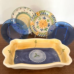 Italian Sun And Sea - An Assortment Of Plates, Bowl And Platter