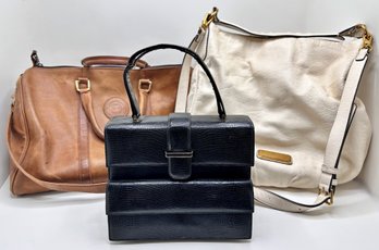 2 Leather Handbags: Vintage Saks 5th Avenue & Marc By Marc Jacobs & Faux Alligator