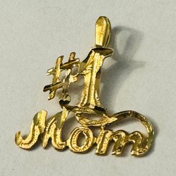 14K GOLD BRIGHT CUT #1 MOM PENDANT OR CHARM