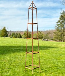 A Large Wrought Iron Garden Obelisk