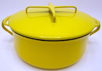 Vintage Dansk Kobenstyle Yellow Enamelware Dutch Oven Pot, Denmark