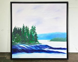 An Original Large Acrylic On Canvas Landscape, Maine Twilight, A McNamee
