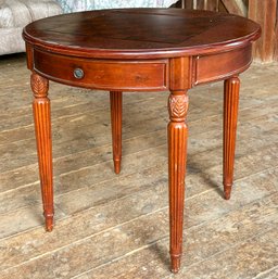 Vintage Mahogany Game Table With Chess Pieces