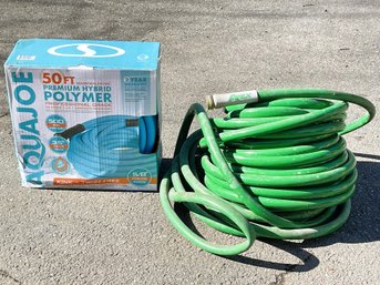 Two 50ft. Hoses-aquaJoe Professional Grade Hybrid Polymer NIB And Apex