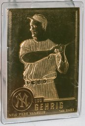 Lou Gehrig 1996 Gold Card New York Yankees In Original Plastic Holder