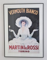 Vermouth Bianco Martini/ Rossi Torino Print Matted In Black Frame By Edzioni STAR Officine IGAP Midland