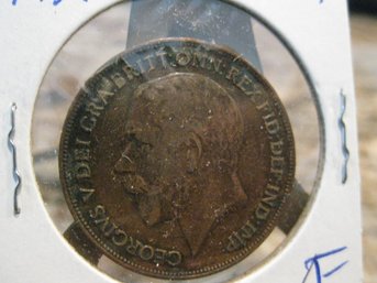 1921  GREAT BRITAIN  LARGE PENNY COIN  - VF