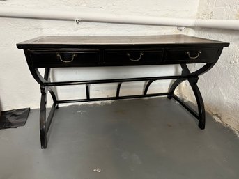 Beautiful Cross Legged Desk, Black Lacquer