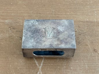 VINTAGE STERLING SILVER MATCHBOX MATCH BOX SAFE HOLDER CASE HALLMARKED A.BARRETT AND SONS LONDON