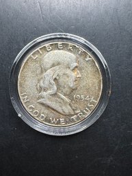 1954 Silver Benjamin Franklin Half Dollar