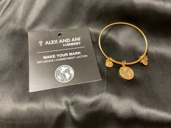 Alex And Ani Mother Earth  Make Your Mark Gold Tone Bracelet