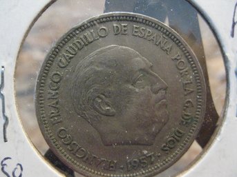 1957    SPAIN  50 PESETAS  COIN