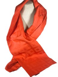 Red On Red Square Geometric Pattern Silk Scarf