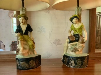 Vintage Pair Continental Art Co Lamps ~ 1951 ~