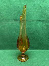 Gorgeous Mid-Century Swung Glass Vase. Stands 16 3/4' Tall.