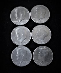 6  U.S. Kennedy Half Dollars, 1981-1989