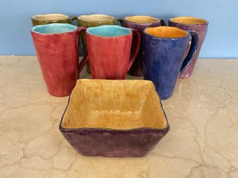 Set Of Gisella Handmade Ceramic Cups And Bowl