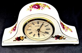 Vintage Howard Miller Royal Albert Old Country Roses Porcelain Mantel Clock