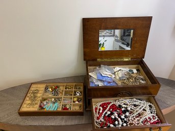 Jewelry Box With Costume Jewelry