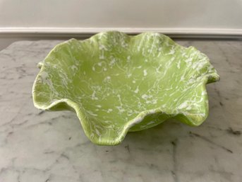 Shawnee Pottery Cameo Green Footed Scalloped Bowl