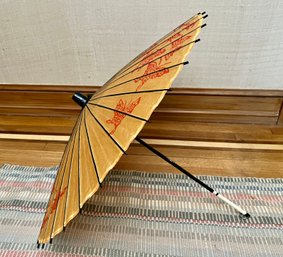 Authentic Chinese Paper Parasol Umbrella With Butterfly Decor