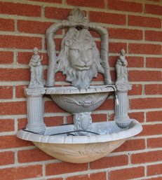 Cast Metal Lion's Head Hanging Fountain Or Fount, Lot A