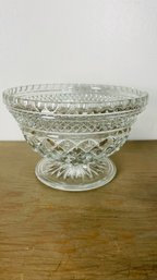 Anchor Hocking Clear Glass Wexford Pattern Footed Bowl 1 Of 2